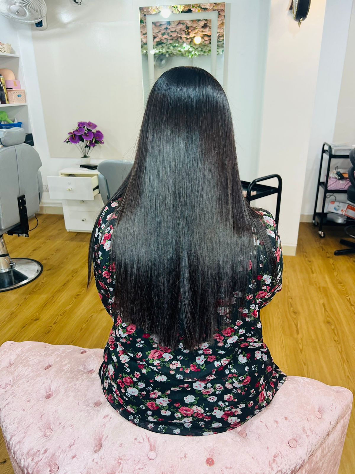 Hair keratin straightening 